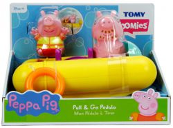 Świnka Peppa Pig Łódka Nakręcana Tryskająca Zabawka do Wody Wanny dla Dzieci