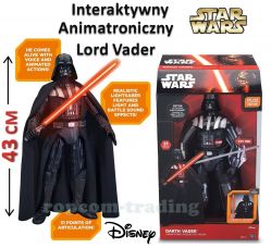 Duża Figurka Interaktywna Lord Vader Gwiezdne Wojny Star Wars 43 cm Światło i Dźwięk