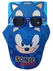 Zestaw Czapka Okulary Przeciwsłoneczne UV Sonic Czapeczka Baseballówka dla dzieci