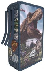 Piórnik Jurassic World z Wyposażeniem Trzykomorowy 3 Komory Pisaki Kredki 39 el. Dinozaur