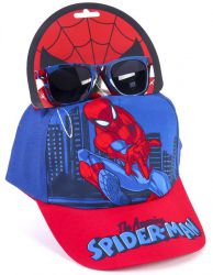 Zestaw Czapka Okulary Przeciwsłoneczne UV Spiderman Czapeczka Baseballówka dla dzieci